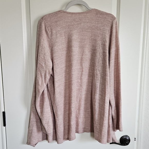 Torrid Super Soft Plush Heather Pink Open Front Draped Cardigan Sweater Size 1X - Picture 7 of 9